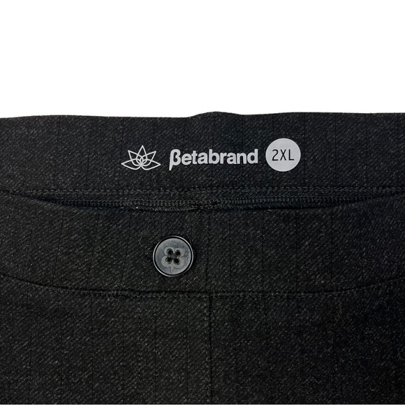 Betabrand Savile Ribbed Straight Leg Yoga Dress Work Pants Charcoal Black 2XL - Picture 4 of 11